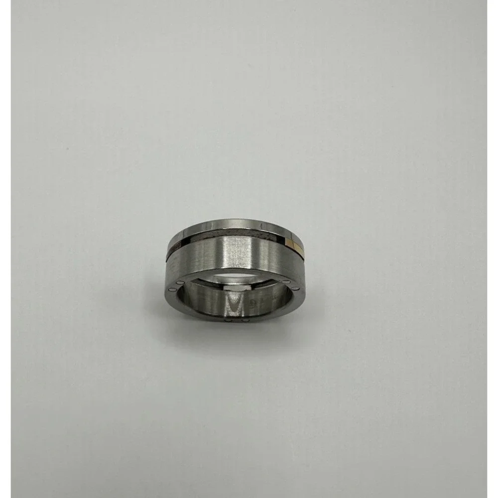 18K Stainless Steel Men's Wedding Band Size 9 With Box Hannoush